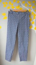 ZARA blue white patterned tapered cigarette trousers SIZE M