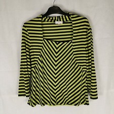 Ladies Top Size M 12 14 Petite CC COUNTRY CASUALS Lime Green 3/4 Sleeves 