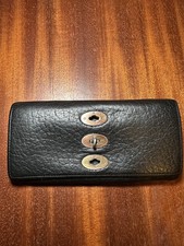 MULBERRY Bryn Triple postman Lock Purse Wallet £425 Black Leather Sold out purse