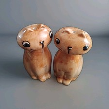 salt and pepper pots novelty Ginger Cat Orange Red Spots Vintage Pair 