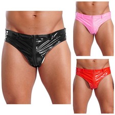 Men Thong Crotch Knickers Metallic Briefs Adult Underpants Bikini Underwear PVC