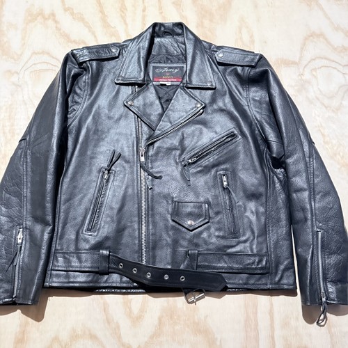 Vintage leather biker jacket - vintage,
