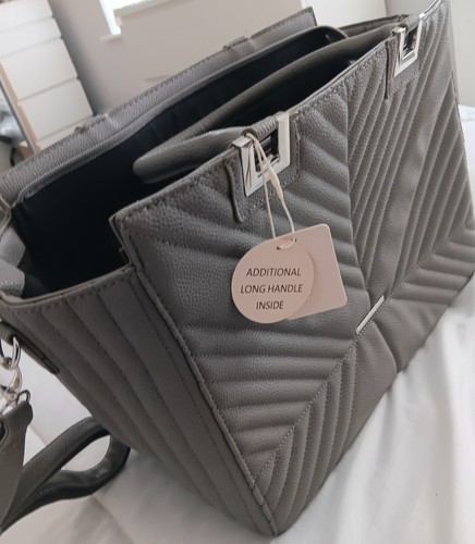 Large grey tote bag with - large,