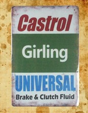 Castrol girling universal brake clutch fluid tin sign metal art store