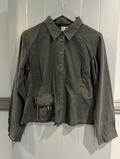 ?️ MAIS IL EST OU LE SOLEIL French Size 3/ UK 12 Khaki 100% Cotton Shirt ?️