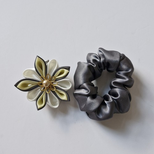 Handmade satin flower - flower, hair