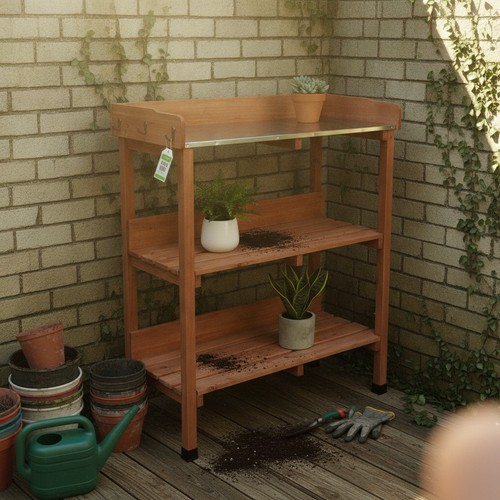Wooden potting bench with - wooden,