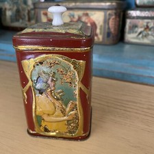 Beautiful Art Nouveau Miniature Tin with porcelain knob