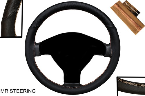 Fancy black leather - leather, steering