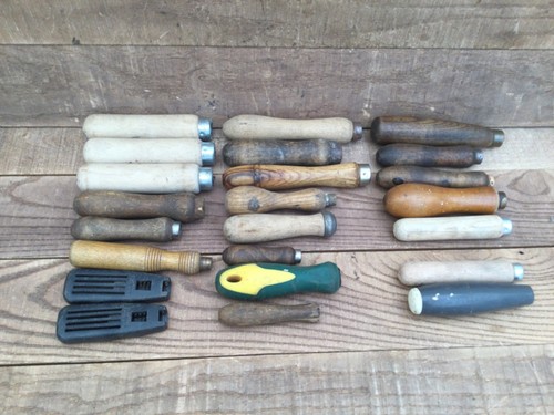 Vintage wooden file handles - file,