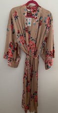 M&S ROSIE @ AUTOGRAPH PINK SATIN FLORAL PRINT DRESSING GOWN ROBE M (12-14) BNWT