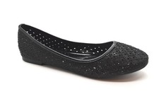 Womens Flat Glitter Slip On