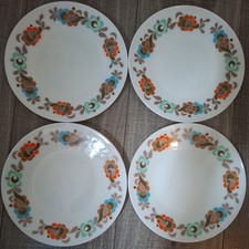 JAJ Pyrex Carnaby Tempo Vintage Glass 10" Dinner Plates x 4 Great Condition Rare