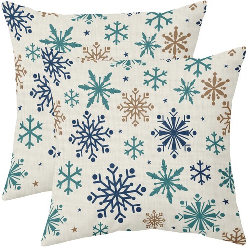 Snowflakes winter pillow - snowflakes,