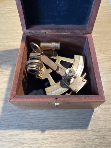 Brass sextant vintage maritime - brass,