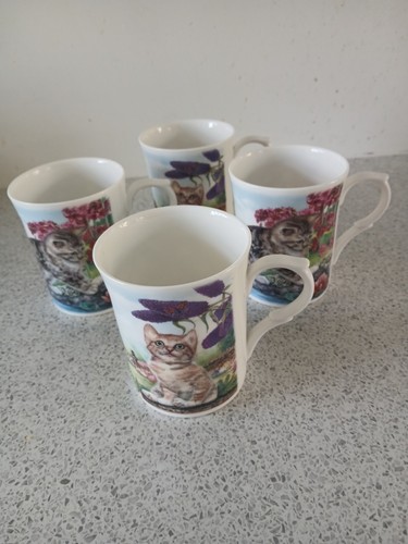 Cat mugs fine bone china - bone,