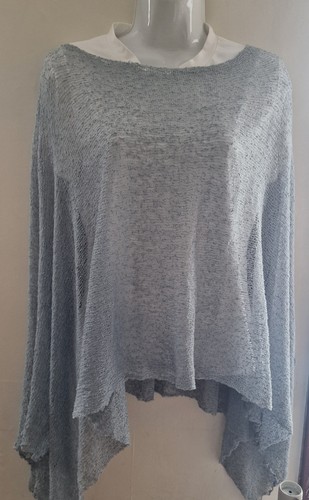 Grey bolero knit big poncho - big,