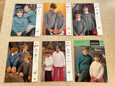 Vintage 1960s Sirdar & Emu Knitting Patterns x 6 Children
