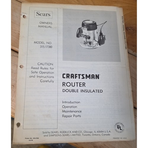 Vintage sears craftsman router - sears,