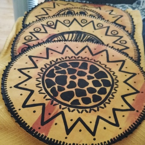 Handmade wooden round coaster - handmade,