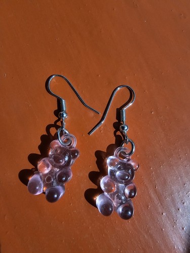 Pink gummy bear - pink, earrings
