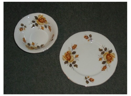 Yellow rose bone china - 5, x