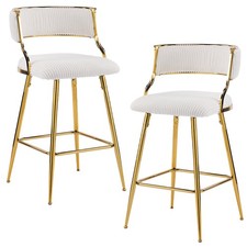 2Pcs Bar Pub Stools Fabric