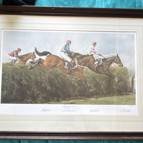 Framed horse racing print - horse,