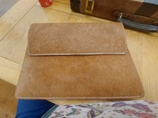 D. Bramante Cow Hide Hair Leather case fits 10in IPad clutch handbag immaculate