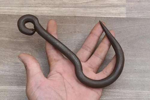 Vintage hook hand forged heavy - hook,