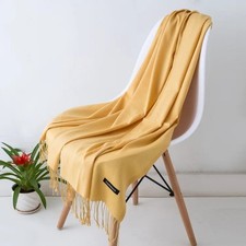 Large Winter Scarf Pure Cashmere Pashmina Shawl Long Soft Wool Wrap Warm Thick