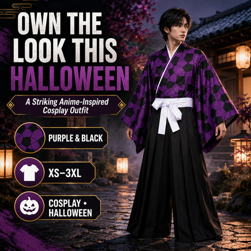 Anime samurai costume purple - anime,
