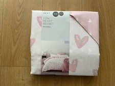 Next Pink Heart Reversible Easy Care Double Bed Set - New