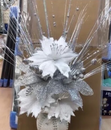 White silver flower - white,