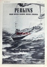 PERKINS High-Speed Marine Diesel Engines ADVERT Original WW2 Print Ad 675/113