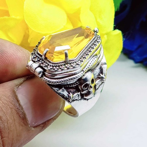 Skull coffin poison ring - skull,