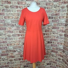 LK Bennett Dr Gail Dress  Red 12 Knee Length Jersey Stretch Fit Flare