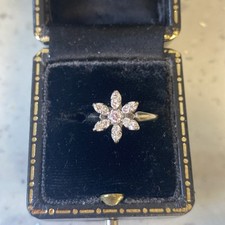 18Carat White Gold 0.30 Diamond Floral Cluster Ring 10mm Head