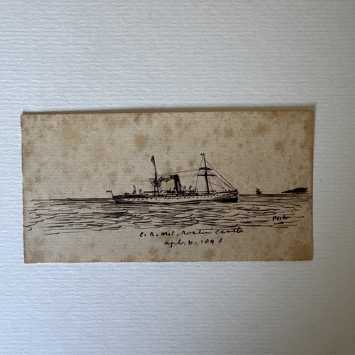 1898 antique pen ink drawing - 1898,