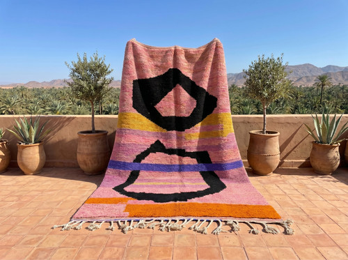 Handmade moroccan wool rug - handmade,