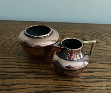 CHRISTOPHER DRESSER THE PEKIN HENRY LOVERIDGE COPPER TEA SET WITH LOZENGE MARK