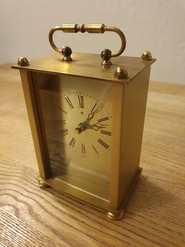 Quartz brass carriage clock - brass,