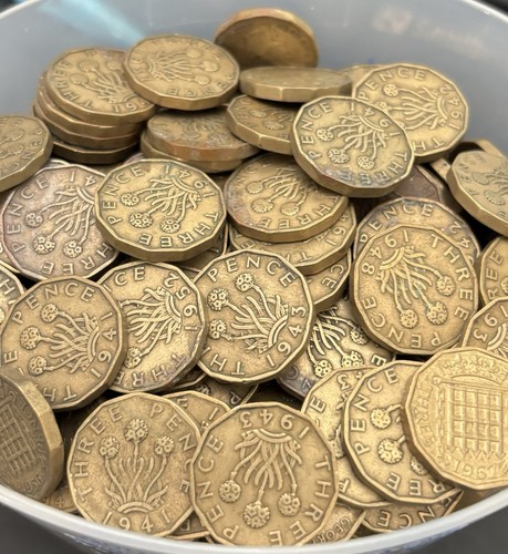 Threepenny bit coins - bit,