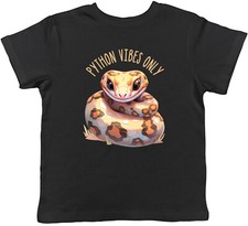 Python Vibes Only Kids T-Shirt Funny Snake Reptile Lover Childrens Boys Girls
