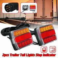 2Pcs 12V LED Magnetic Trailer Towing Lights Rear Tail Board Lamps 7.5m Cable