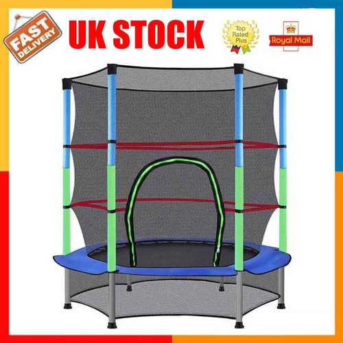 Kid trampoline with safety - with,