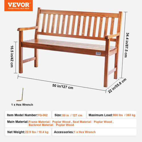Wooden metal garden - wooden/metal, bench