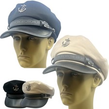 Captain Breton Cap Hat 50% Wool Greek Fisherman Sailor Barge Mariner Mens Ladies