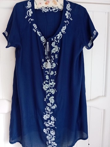 Boden navy embroidered tunic - navy,