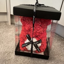 Rose Flower Teddy Bear Gift – Red, Decorative, for Birthday Valentines 